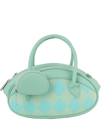 Argyle Check 2-in-1 Satchel LHU503-Z MINT